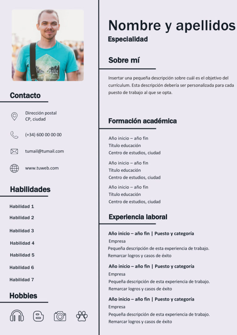 Modelo De Curriculum Vitae Estructurado • Laboral42 3416