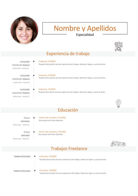 Modelo de Curriculum Vitae Simple de dos páginas • Laboral42