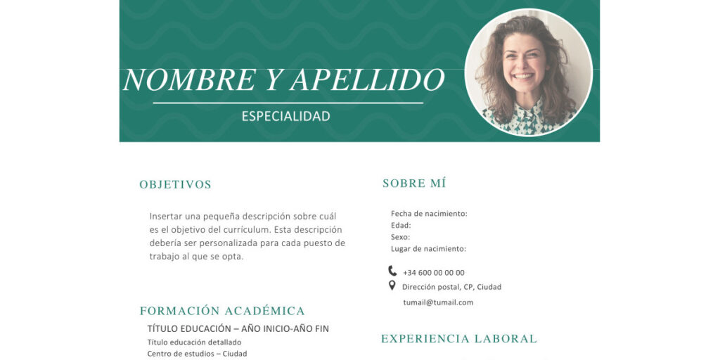 Modelo De Curriculum Vitae Verde • Laboral42 0003