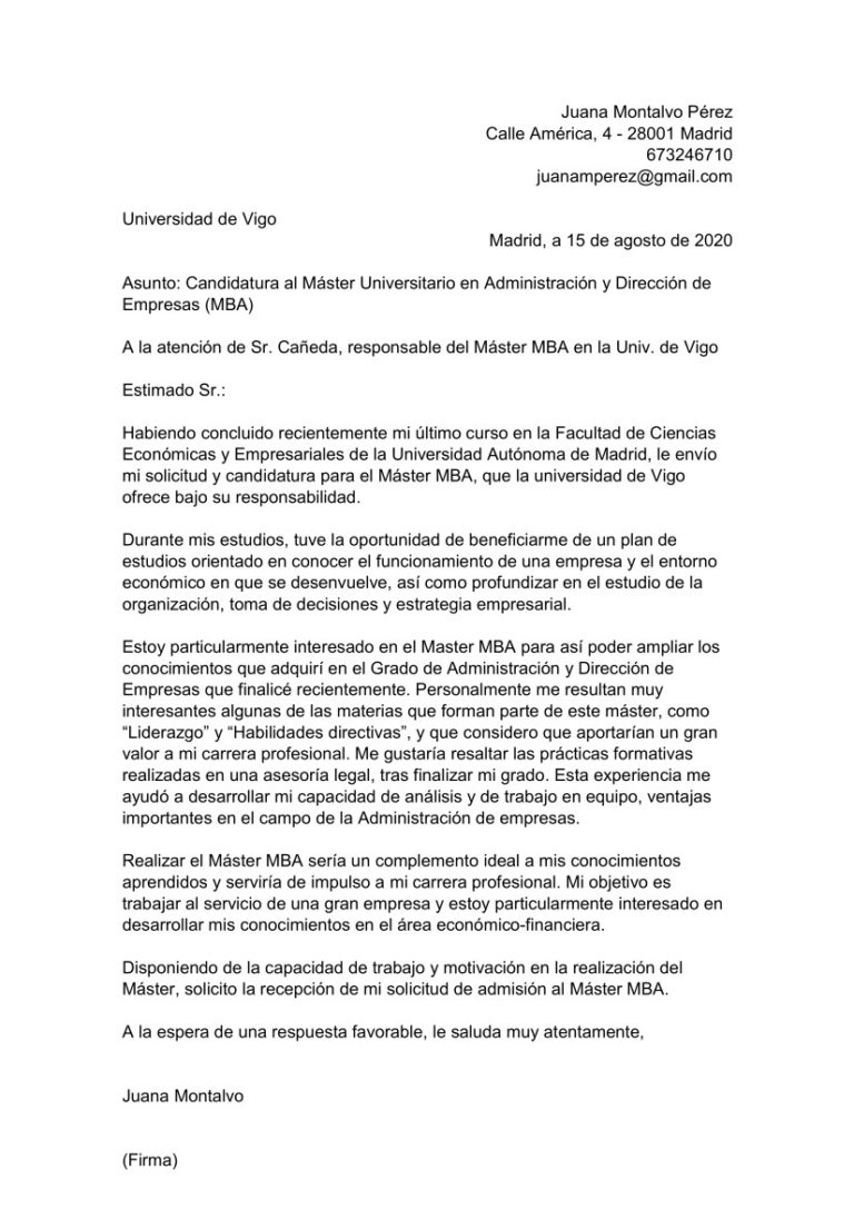 Carta De Motivación Para Un Máster Ejemplos Y Modelos • Laboral42 1132